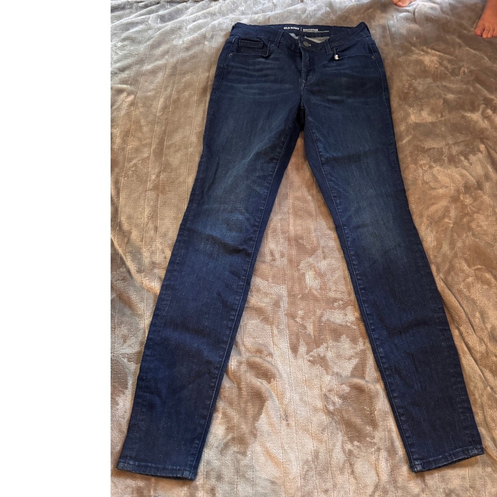 Old Navy Rockstar Dark Wash Built-In Sculpt Skinny Jeans Womens 4 Regular